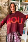 Big Softie Amour Slouch Knit Jumper Burgundy /12=
